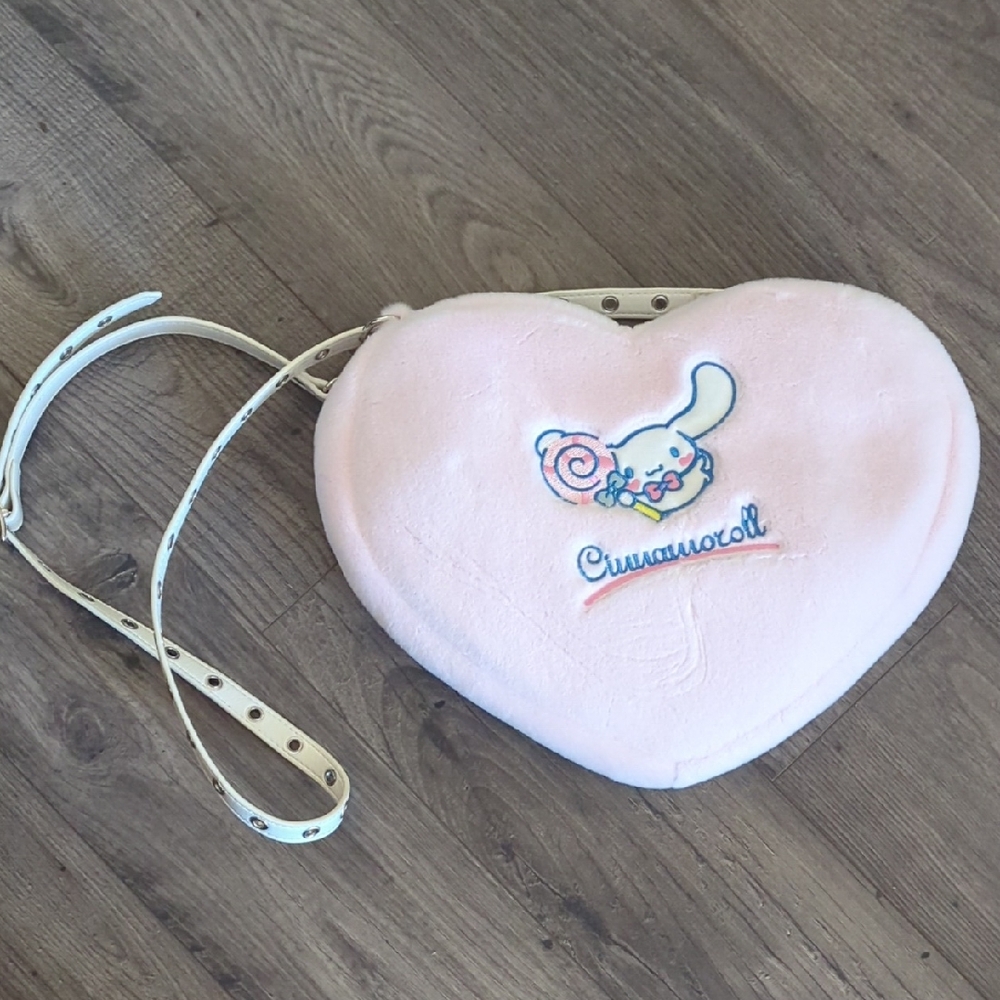 Sanrio Cinnamon Roll Hello Kitty Pink Plush Handbag 14wx10L Slot GAOBAI Qi Qui